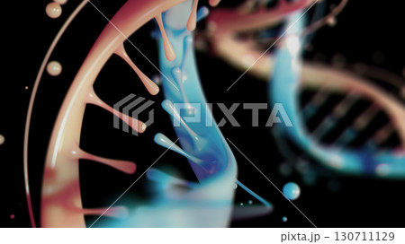Abstract Representation of DNA Molecule in Vibrant and Energetic Colors 130711129