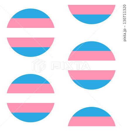 Vector seamless pattern of flat round trans flag 130711320