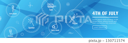 Fireworks and Independence Day Icon Set Web Header Banner 130711574