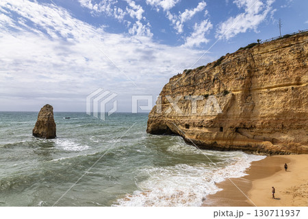 Benagil, Portugal - Apr 20, 2025: Portuguese coast in Benagil, Algarve, Portugal. Praia do Carvalho. 130711937