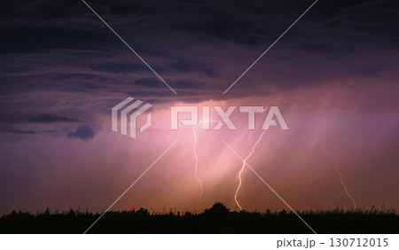 Lightning storm in the sky, lightning bolts in the storm clouds 130712015