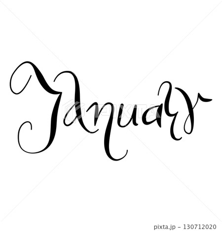 Vector January hand drawn month in English. Cursive handwritten style made using ink. Elegant handwritten month name in cursive style. Artistic cursive month name for printable projects Vector January hand drawn month in English. Cursive handwritten style made using ink. Elegant handwritten month name in cursive style. Artistic cursive month name for printable projects 130712020