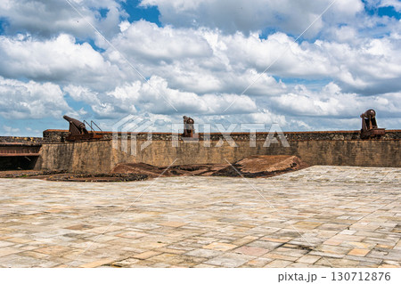 Historic fort called Forte do Presepio at Belem, Para, Brazil. It hosts the Encounter Museum, Museu do Encontro 130712876