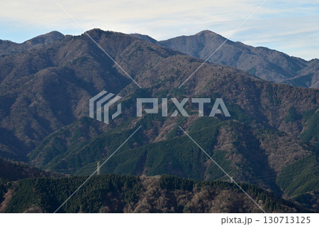 丹沢の高取山山頂　展望台からの眺望　不動ノ峰と蛭ヶ岳 130713125