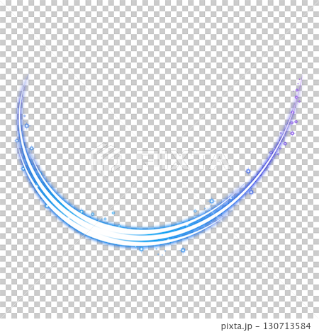 Blue glowing curved light trail placed on transparent background Blue glowing curved light trail placed on transparent background 130713584