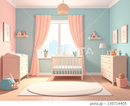 赤ん坊の部屋　シンプルなイラスト 130714405