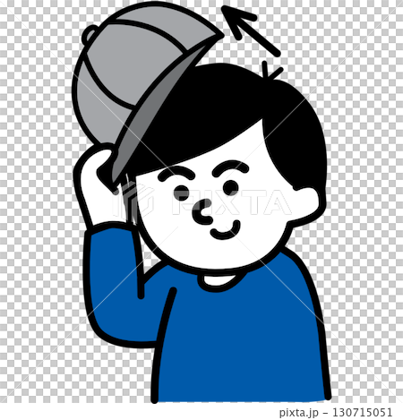 Taking off the hat | Dressing action card and visual support icon (Take off the hat) 130715051