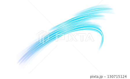 透明背景に配置された青いグラデーションの発光ブラシストローク 130715124