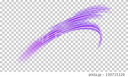 Purple curved luminous brush strokes placed on a transparent background 130715126