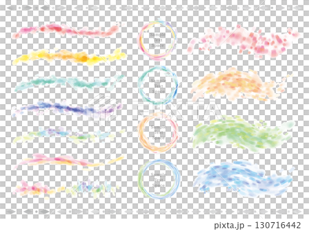 彩色水彩線條和圓圈飾品 15 件套 130716442