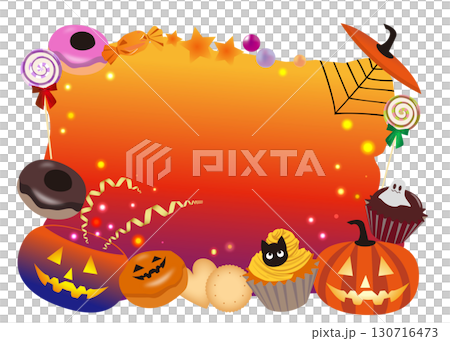 ハロウィンのお菓子のフレーム 130716473