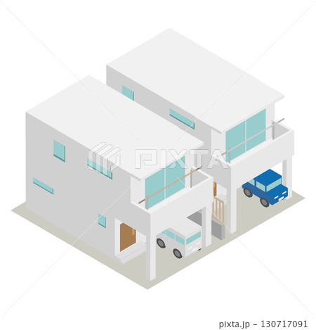 アイソメトリックな建売住宅をイメージした建売の素材 アイソメトリックな建売住宅をイメージした建売の素材 130717091