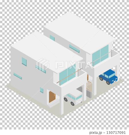 アイソメトリックな建売住宅をイメージした建売の素材 アイソメトリックな建売住宅をイメージした建売の素材 130717091