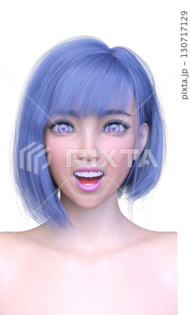 女性の顔アップ 130717129