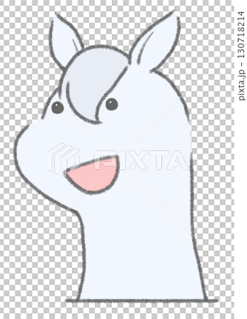A smiling horse popping out (white) 130718214