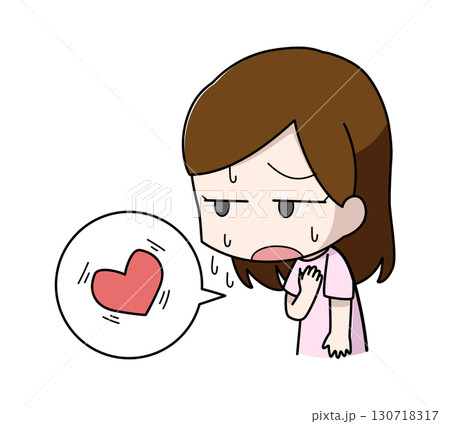 動悸がする女性のイラスト 130718317