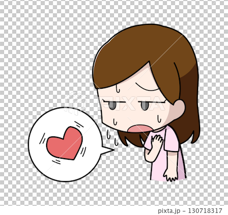 動悸がする女性のイラスト 130718317