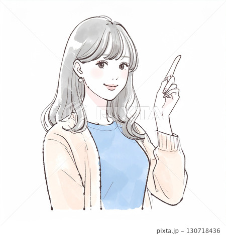 水彩画・手描き風の女性・女の子のイラスト素材のイラスト素材