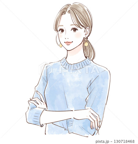 水彩画・手描き風の女性・女の子のイラスト素材のイラスト素材