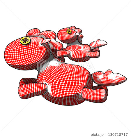 Horse Plush Cute and Funny Toy. Vector Illustration. 130718717