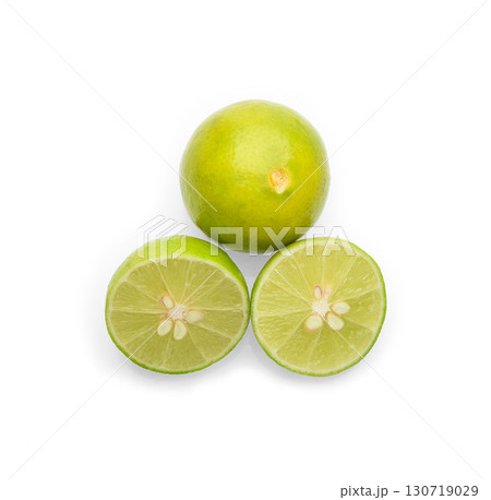 Citrus lime fruit isolated on white background cutout Citrus lime fruit isolated on white background cutout 130719029