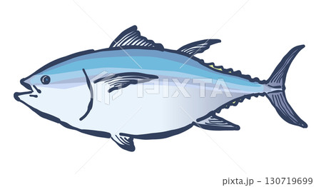 筆で描いた、魚の「マグロ」 筆で描いた、魚の「マグロ」 130719699