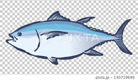 筆で描いた、魚の「マグロ」 筆で描いた、魚の「マグロ」 130719699