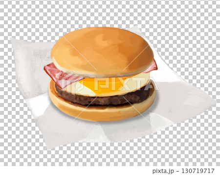 Tsukimi Burger (without sesame) with a label Tsukimi Burger (without sesame) with a label 130719717