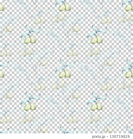 Olives and olive oil seamless pattern background wallpaper in watercolor style inspired by Italian cuisine nature and beauty of healthy eating Olives and olive oil seamless pattern background wallpaper in watercolor style inspired by Italian cuisine nature and beauty of healthy eating 130719829