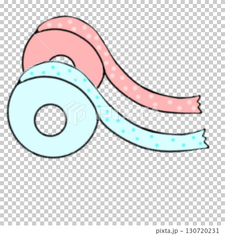 Masking tape, polka dots, simple, red, light blue 130720231