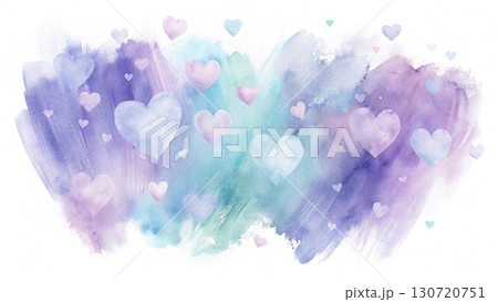 watercolor brush strokes little heart background 130720751