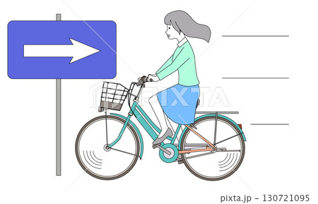 逆走する自転車 130721095