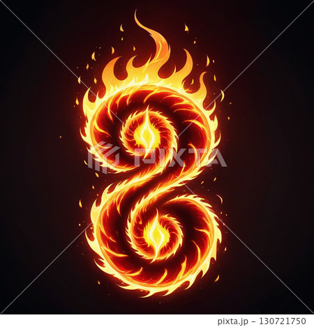 Mesmerizing fiery spirals intertwine, creating a visually stunning and symbolic dance of flames. 130721750