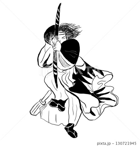 浮世絵風、弓部隊1戦闘シーン 透過データ 130721945