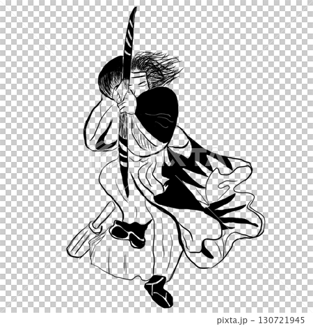 Ukiyo-e style, Archer Unit 1 battle scene transparent data 130721945