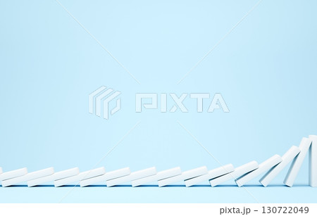 3D素材_ドミノ_水色 3D素材_ドミノ_水色 130722049