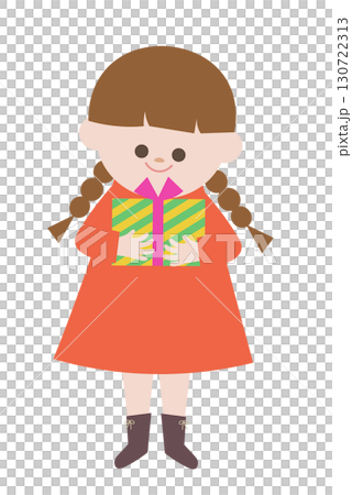 プレゼントを持つこども 130722313