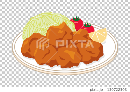盤子上的炸雞插圖 盤子上的炸雞插圖 130722508