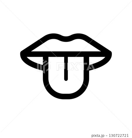 舌を出す口のアイコンイラスト 舌を出す口のアイコンイラスト 130722721
