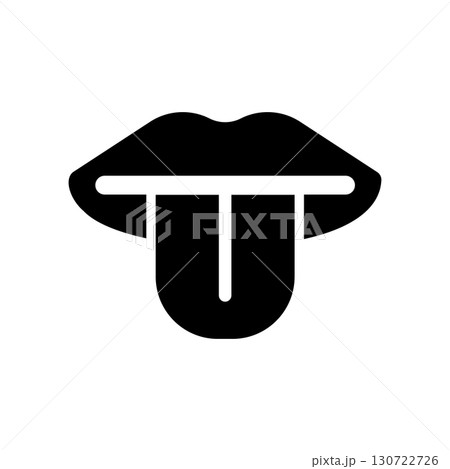 舌を出す口のアイコンイラスト 130722726