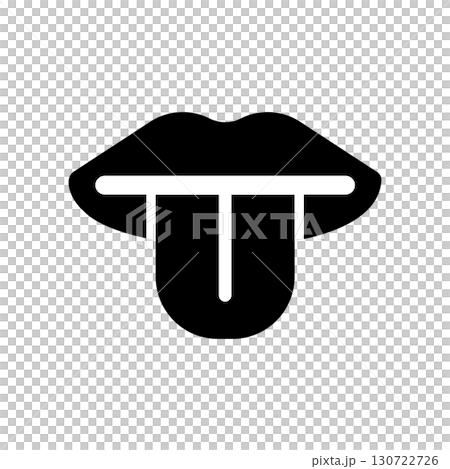 舌を出す口のアイコンイラスト 130722726