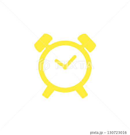 目覚まし時計のアイコン・時間やアラームを示すシンプルデザイン(黄色) 目覚まし時計のアイコン・時間やアラームを示すシンプルデザイン(黄色) 130723016