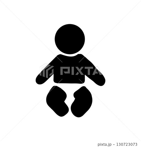 赤ちゃんアイコン・授乳室やおむつ替えスペースを示すシンプルピクトグラム（黒色） 130723073