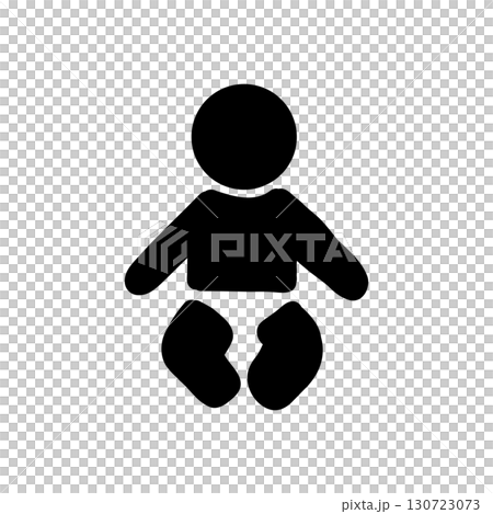 赤ちゃんアイコン・授乳室やおむつ替えスペースを示すシンプルピクトグラム（黒色） 130723073