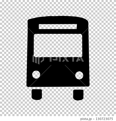 公車圖標，顯示公共交通和移動的簡單象形圖（黑色設計） 130723075