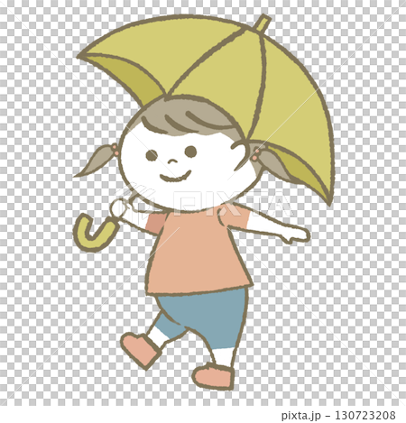 日傘をもつ子供 日傘をもつ子供 130723208