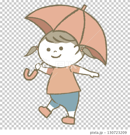 日傘をもつ子供 130723209