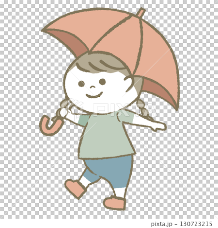 打著陽傘的孩子 130723215