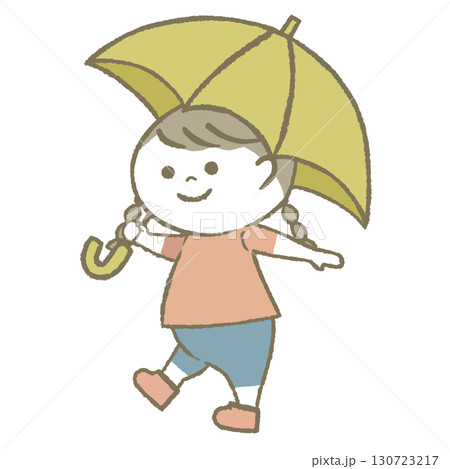 日傘をもつ子供 130723217
