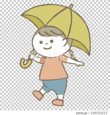 日傘をもつ子供 130723217